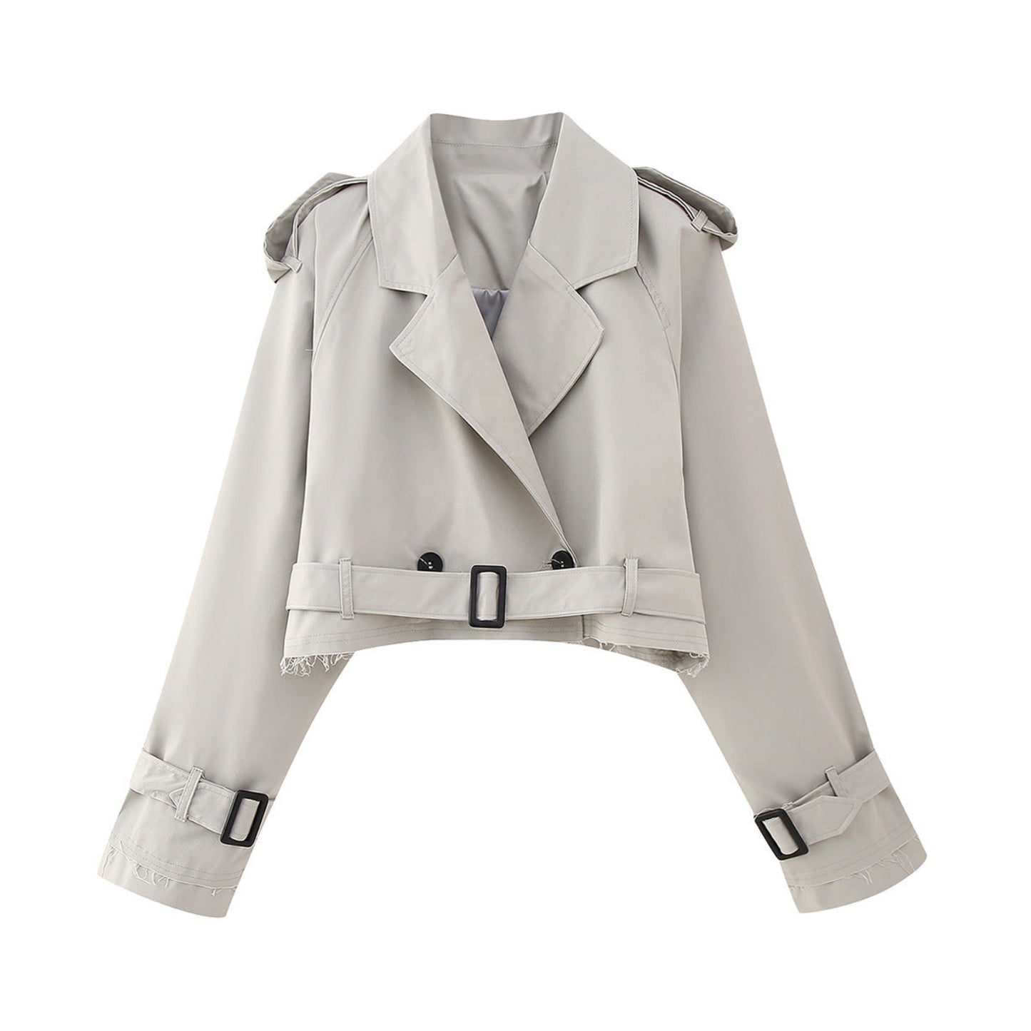 Cappotto Trench Corto da Donna Vestibilità Relaxed