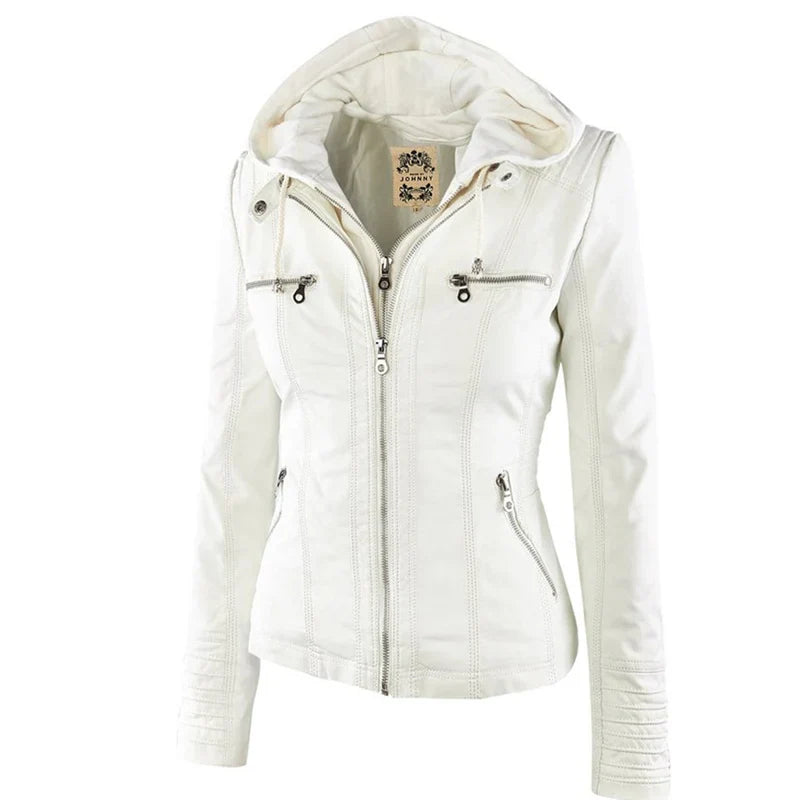 Giacca con Cappuccio da Donna in Ecopelle