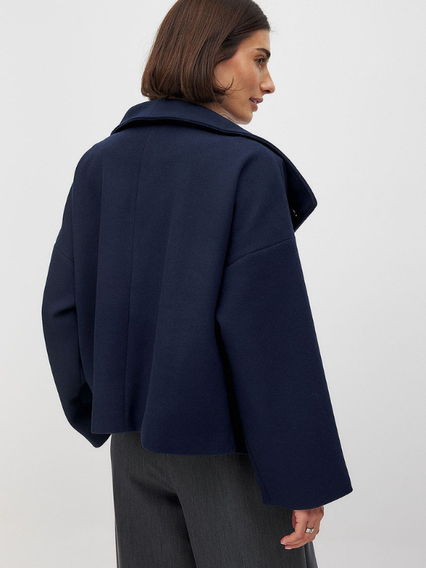 Cappotto Donna con Collo Ampio e Bottoni