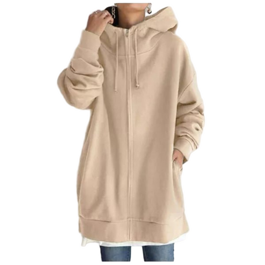 Felpa con Cappuccio da Donna Oversize con Zip