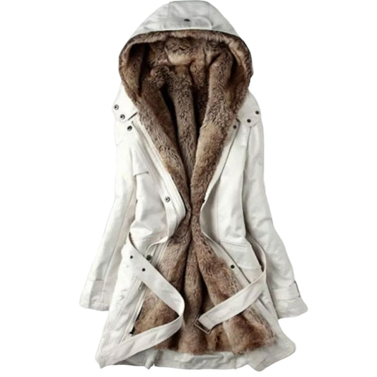 Giacca Parka Invernale da Donna con Cappuccio e Fodera in Pelliccia