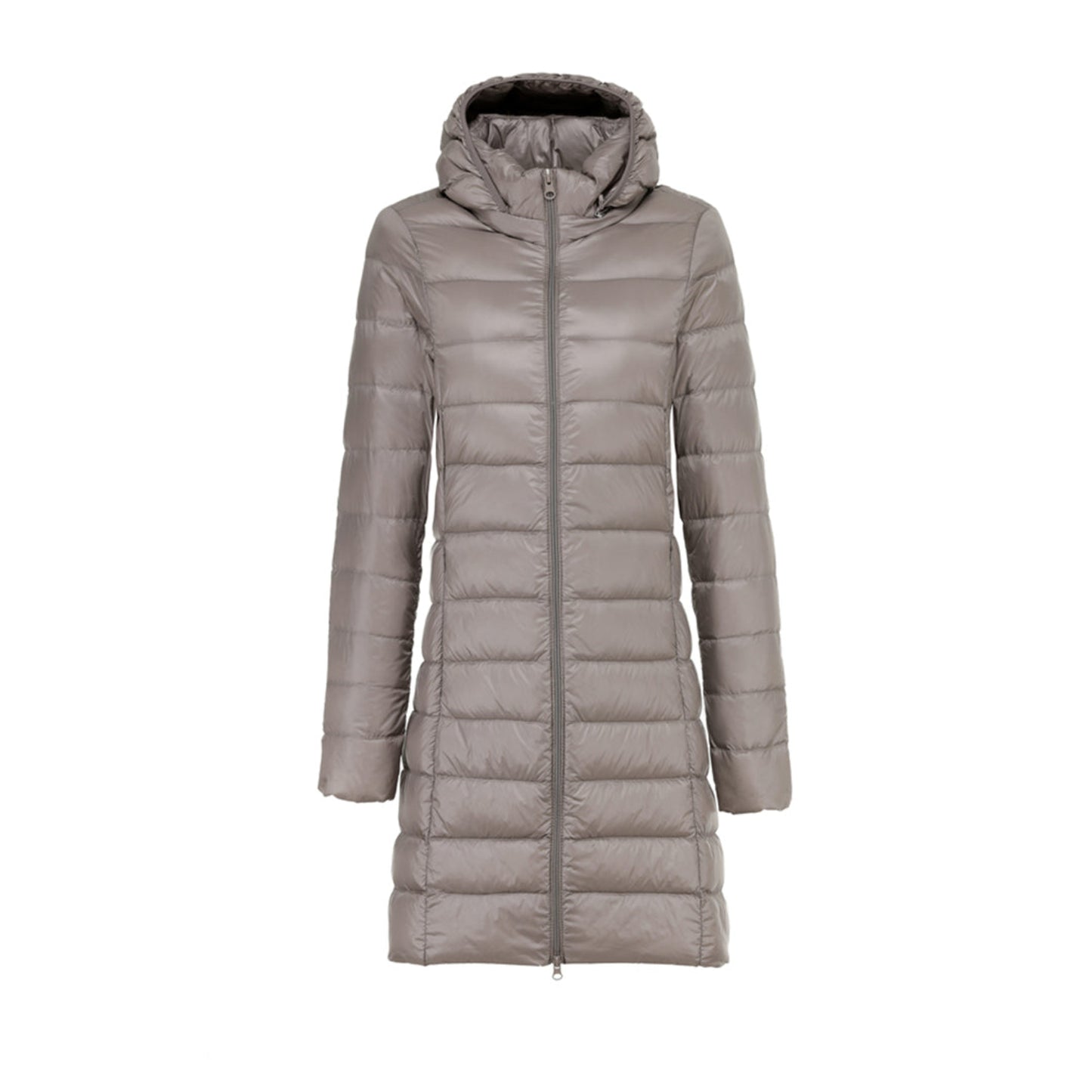 Piumino Lungo da Donna con Cappuccio